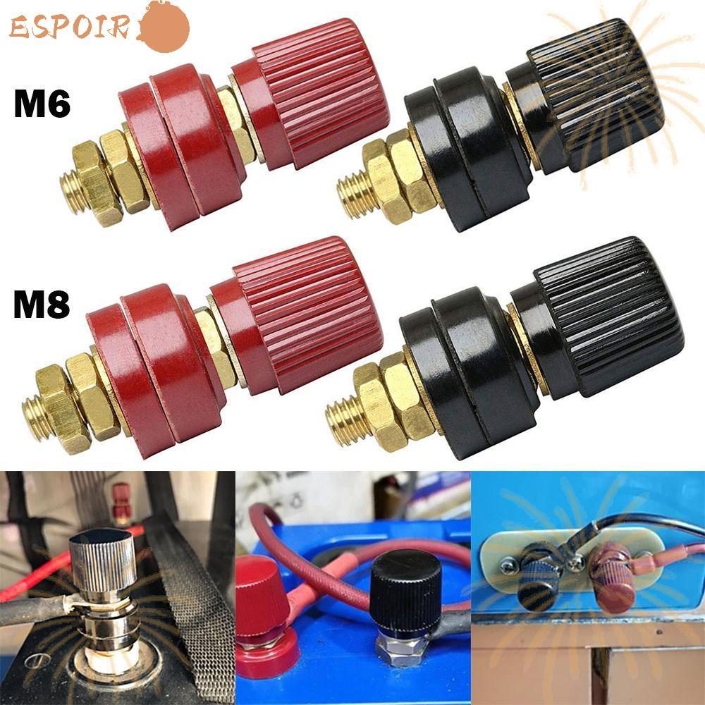 ESPOIR Binding Post Terminal, Red Black M6 M8 Post Terminal Blocks, Terminals Brass Post Connector