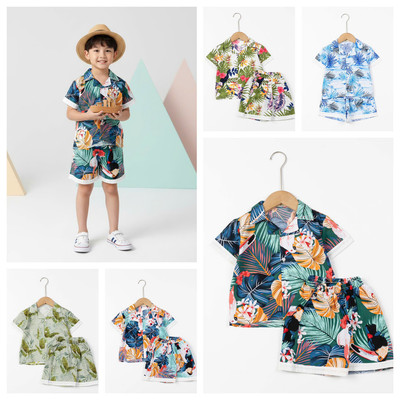 Combo áo sơ mi họa tiết, quần short LITIBABY cho bé 11-27kg