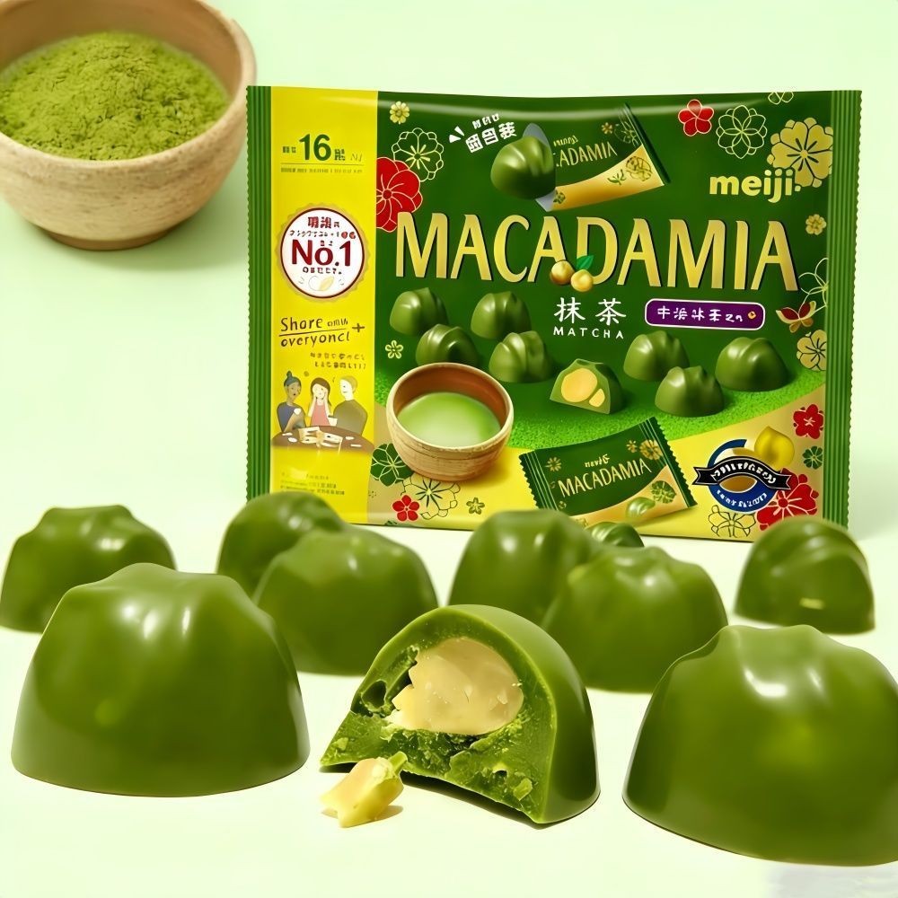 Nhập khẩu Meiji Meiji Meiji Meiji Meiji Meiji Meiji Matcha Chocolate Đồ ăn nhẹ thông thường 16 chiếc