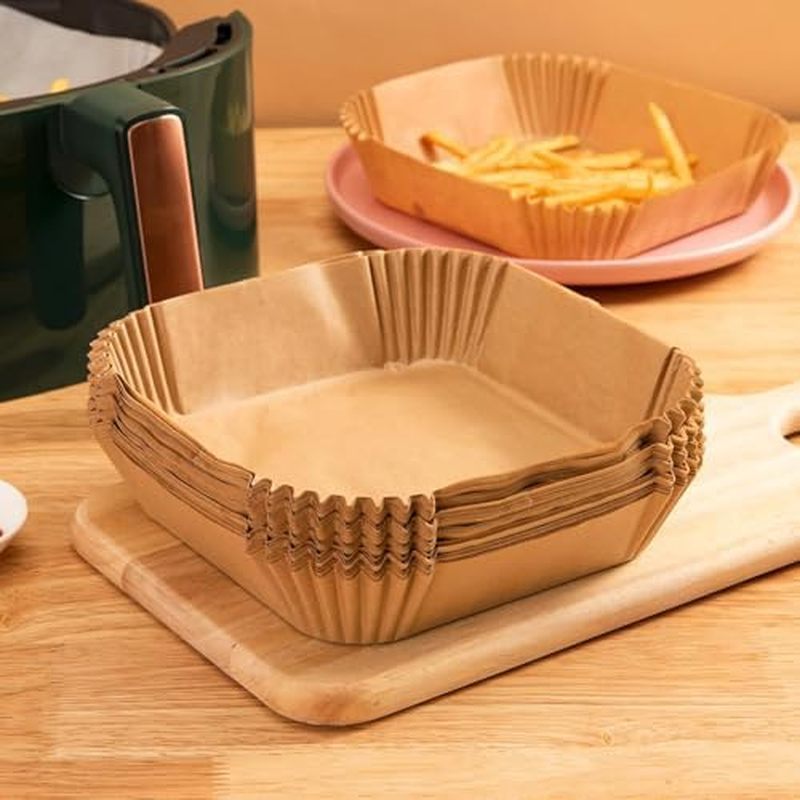 100 PCS Air Fryer Liners Disposable Paper 9 Inch, Premium Non-Stick Airfryer Liners Parchment Paper 