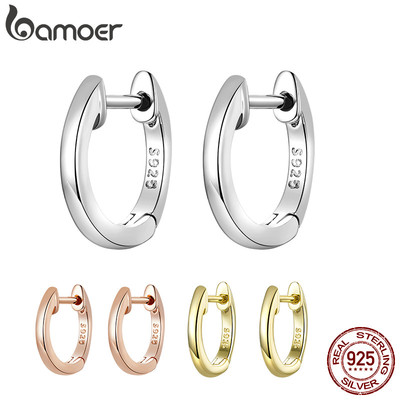 Bamoer Bông Tai bạc 925 Dạng Vòng 2 Màu Sắc sce808