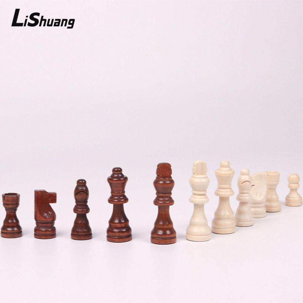 LISHUANG Cờ vua 32 quân, không kèm bàn cờ, bộ cờ vua gỗ thể thao