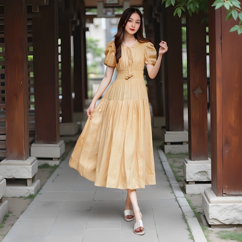 409136Siêu Tiết Kiệm Boutique Quần Áo Nữ Chất Lượng Boutique Thân Thiện Với Da Vải Tự Nhiên Nữ Tính 