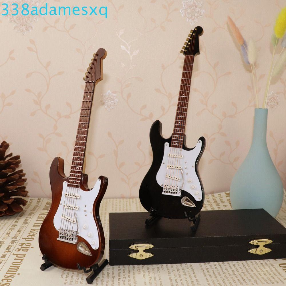 ADAMESXQB Nhà Búp Bê Thu Nhỏ Đàn Guitar, Nhạc Cụ Bằng Gỗ Mini Gỗ Đàn Guitar Điện, Đàn Guitar Điện Mi