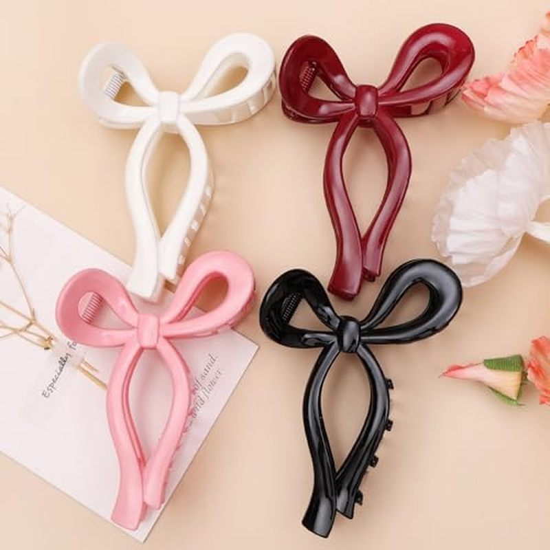 4 Pcs Bow Hair Clips Elegant Hair Claw Butterfly Hair Accessories for Girls Nonslip Butterfly Clips 