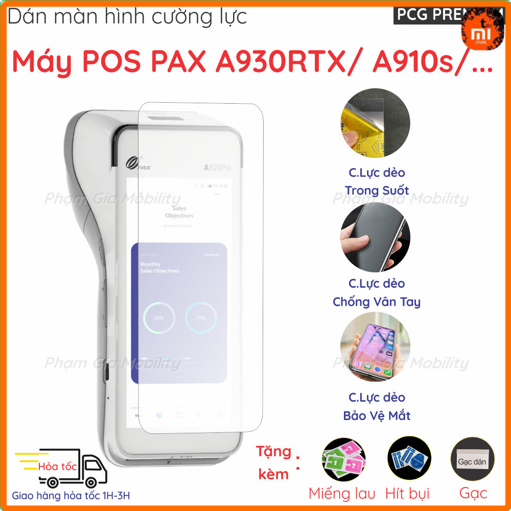 Dán màn hình cường lực dành cho máy quẹt thẻ, Pos PAX A910s A930RTX Smart Wpos SUNMI iMin Swift loại