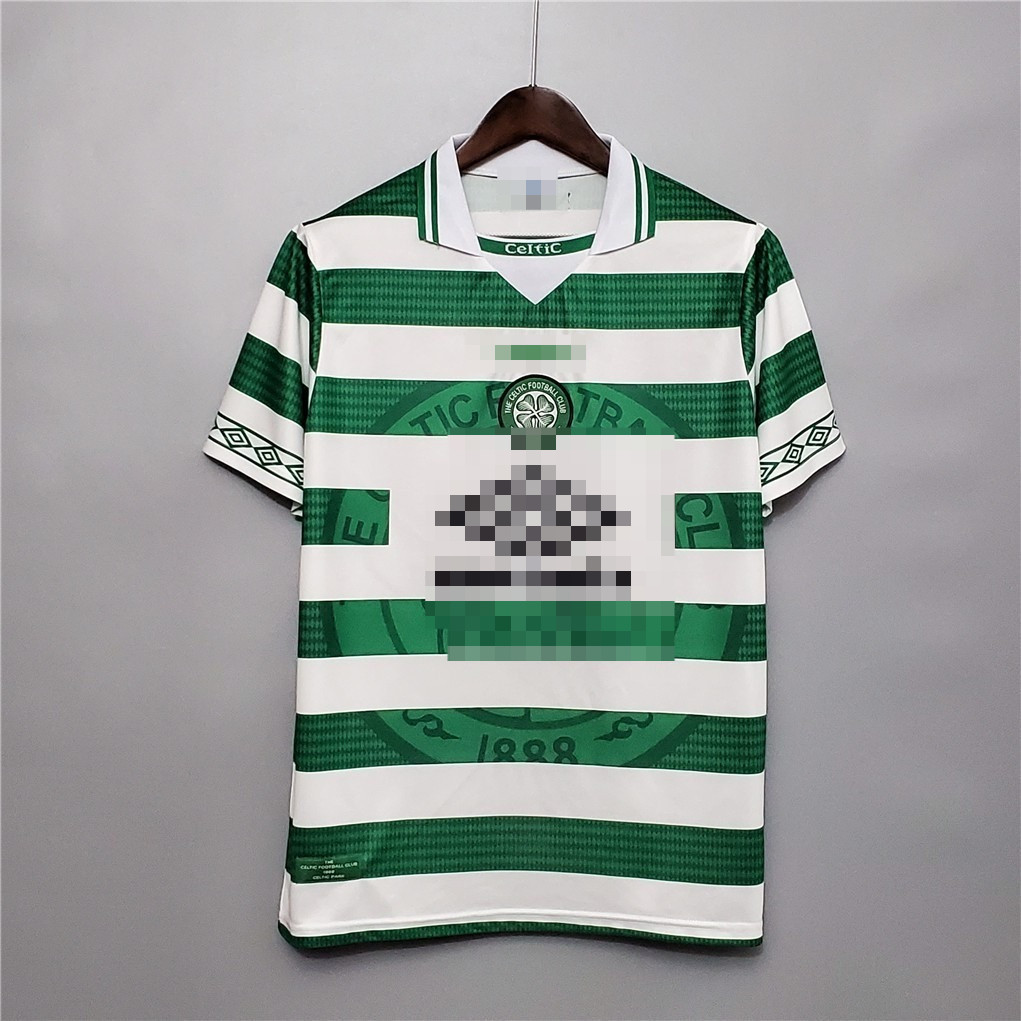 98-99 Celtic Home Retro Áo Bóng Đá Nam Vintage Nhà Retro Jersey