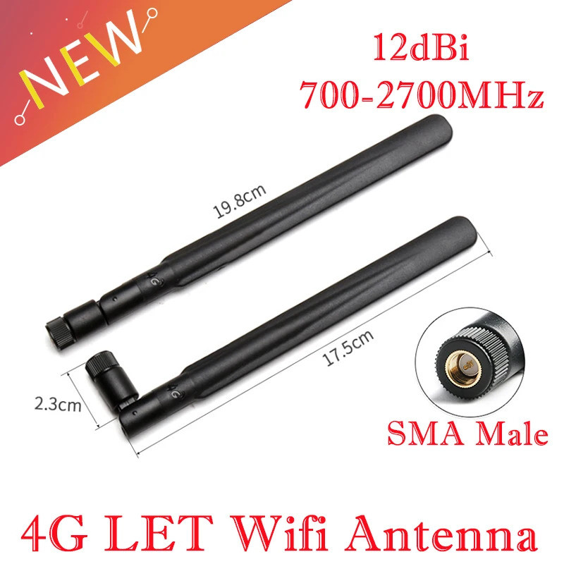 5 Cái / 1 Cái 4G LET Wifi Ăng-ten 12dBi Ăng-ten đa hướng SMA Nam độ lợi cao 700-2700 MHz Ăng-ten mod