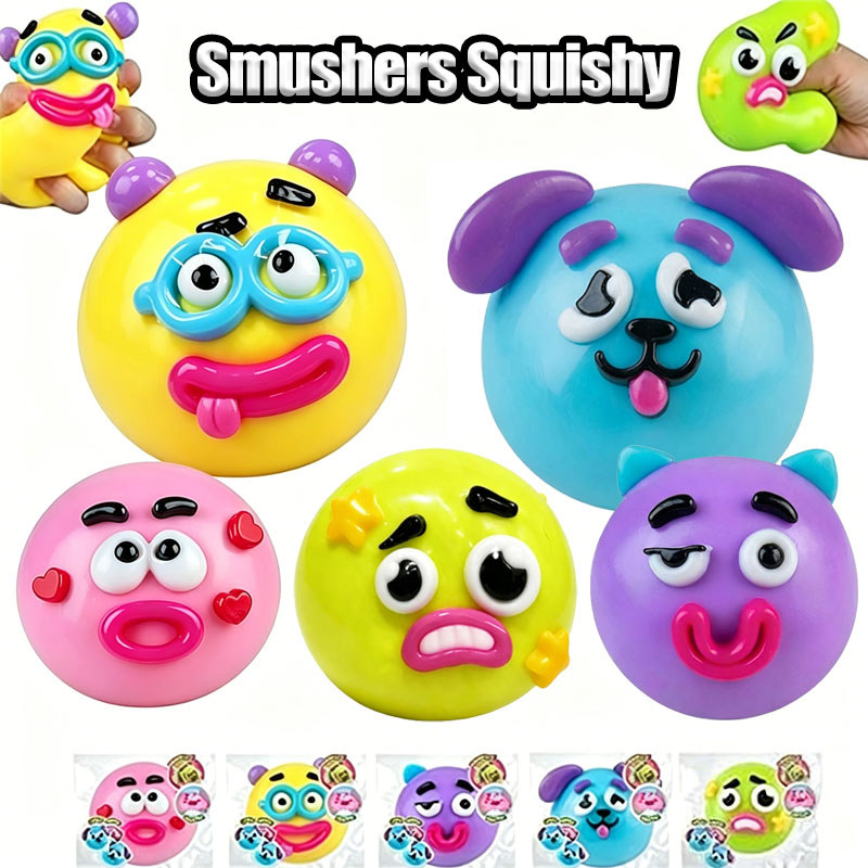 Smushers Squishy - 2026 Mùa hè mới Sự tò mò Smushers Face Swap Squishy Đồ chơi Squishy