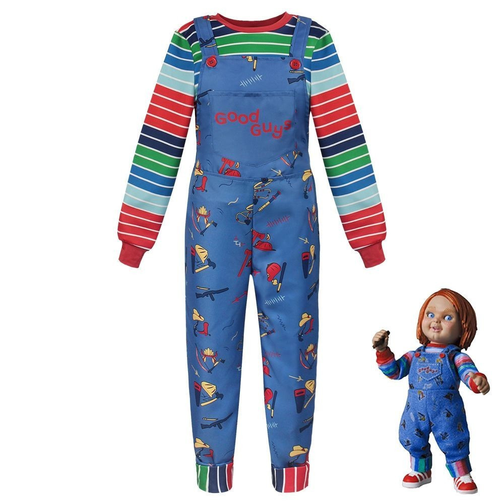 Trẻ Em Chơi Chucky Trang Phục Hóa Trang Kiwa Chucky Mùa Thứ Hai cos Quần Áo Chucky Trẻ Em Phù Hợp Vớ