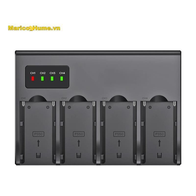 NP F960 NPF970 NP-F970 Bộ sạc pin máy ảnh kỹ thuật số 4 kênh W Màn hình LCD NP-F550 F750 F970 (Phích