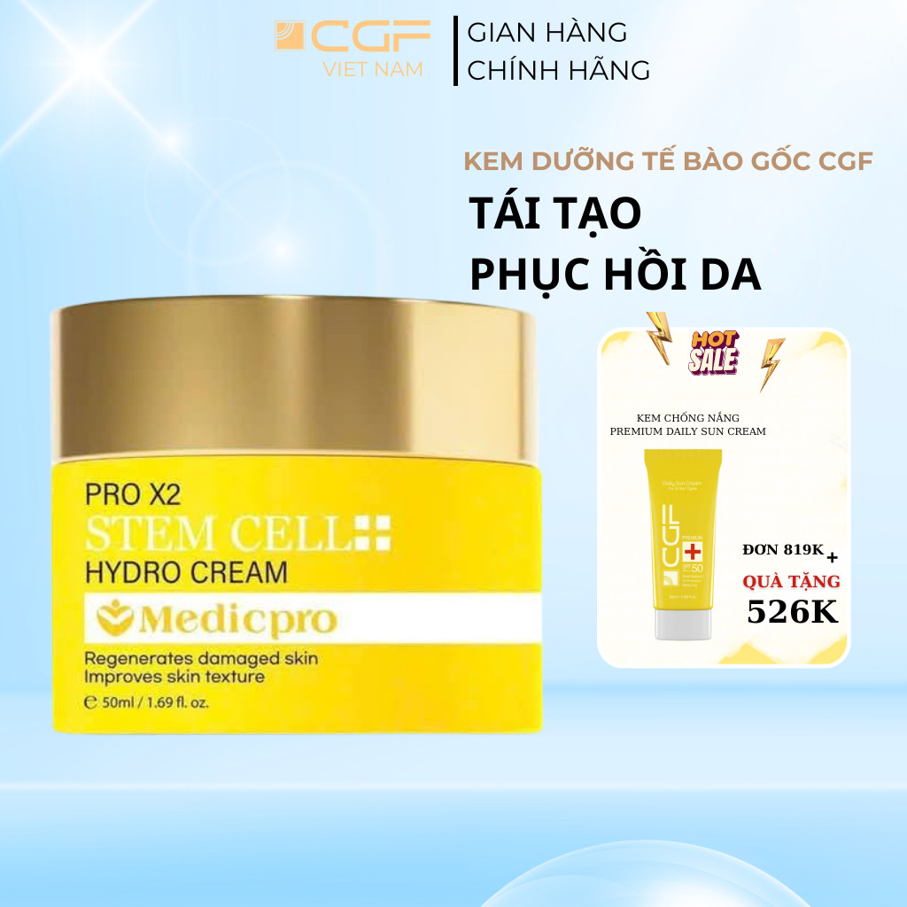 Kem dưỡng tế bào gốc CGF Hàn Quốc 50G - CGF Premium Stem Cell Hydro Cream