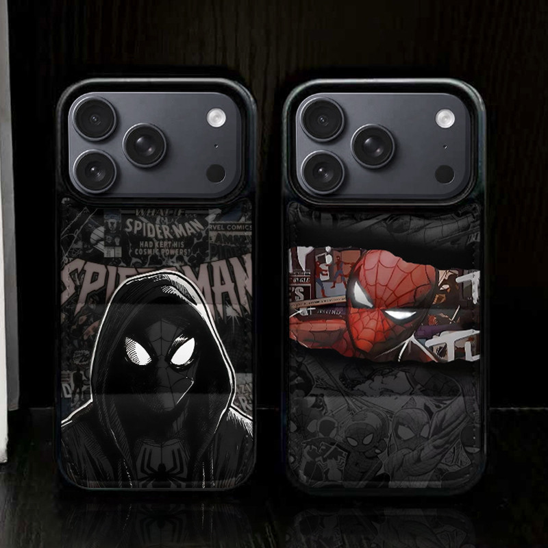 Áo Khoác cotton Hình Retro Cũ Áo Len Người Nhện Ốp Lưng Điện Thoại iPhone 17 16 15 14 13 12 11 Pro M