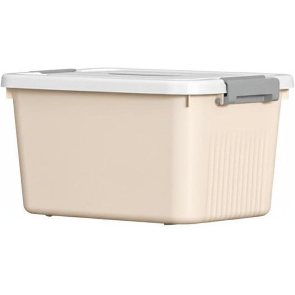 Qianly Storage Bin with Lid Odorless Material Organizer Heavy Duty Stackable Storage Container, Crea