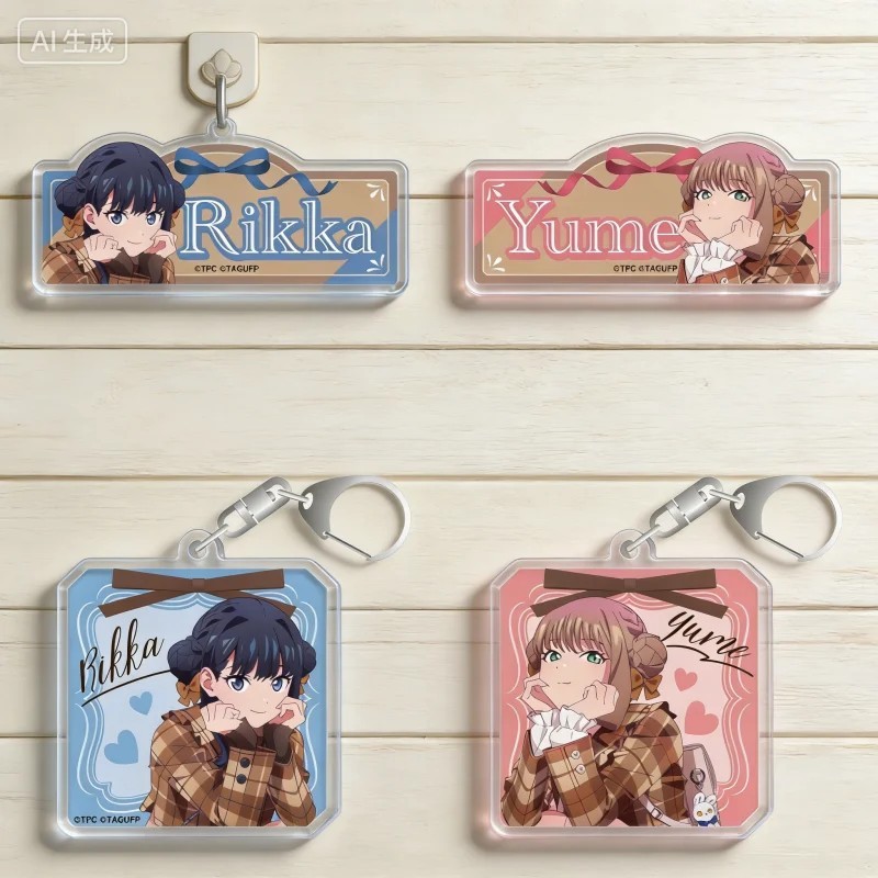 Móc khóa Anime Gridman Universe Rikka Takarada Yume Minami Mica Acrylic phụ kiện trang trí túi xách 