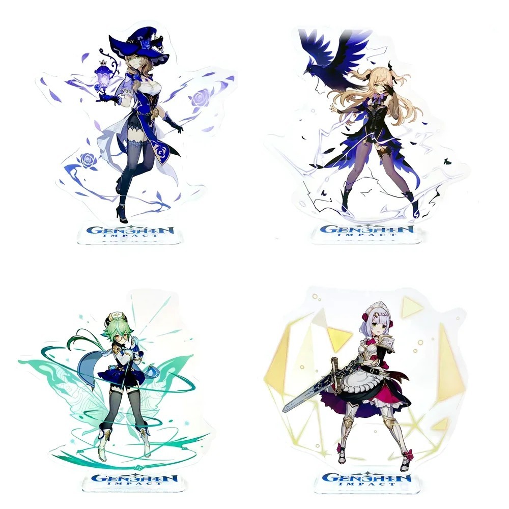 Mô hình Standee Genshin Impact nhân vật Lisa Fischl Sucrose Noelle mica trong suốt decor trang trí b