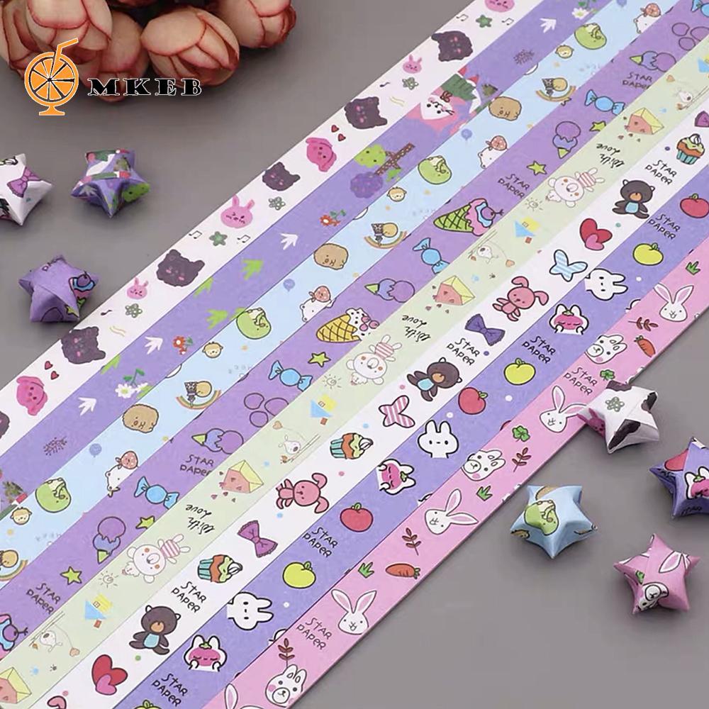 MKEB Origami Stars Paper, Star Paper Strips Handmade Star Folding Paper, Kawaii Đầy Màu Sắc Tinh Tế 