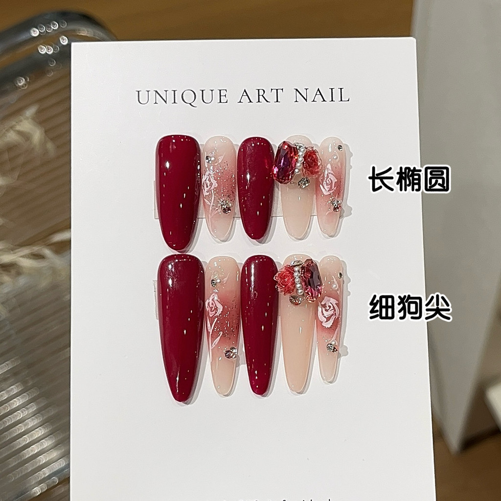 [Thạch Lychee Rose] Phong cách con gái White Berry Red Smudge Hand-Painted Rose Flower Pile Diamond 