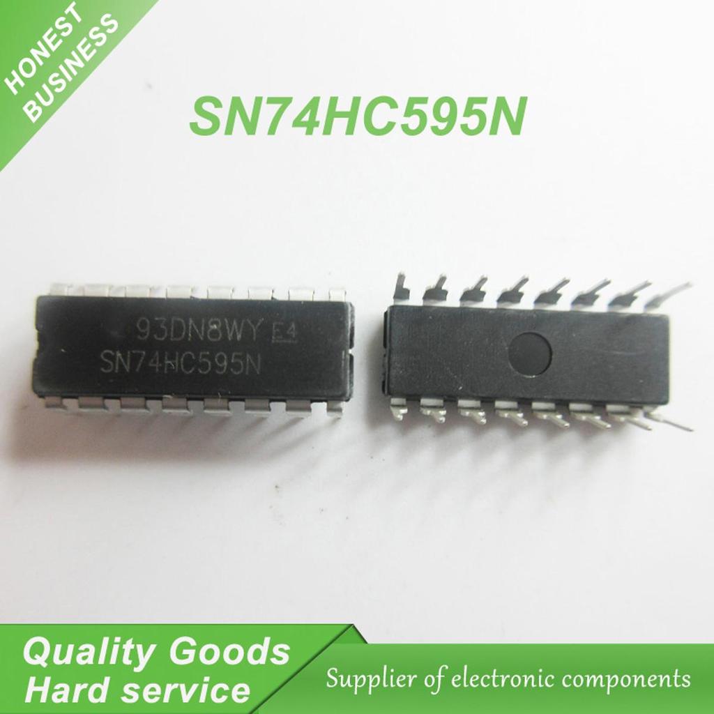 10 chiếc SN74HC595N SN74HC595 74HC595N 74HC595 DIP-16 Bộ đếm chuyển số Máy tính ba-Bit mới nguyên bả