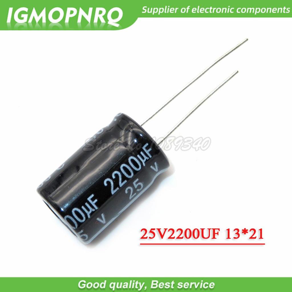 10 CÁI 25V2200UF 13 * 21mm 25V 2200UF 13 * 21 Tụ điện phân nhôm