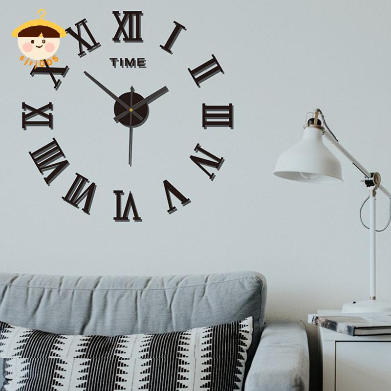 [8C05] 3D Luminous Wall Clo Frameless Acrylic DIY Digital Clo Wall Stiers Tắt tiếng Clo cho phòng kh