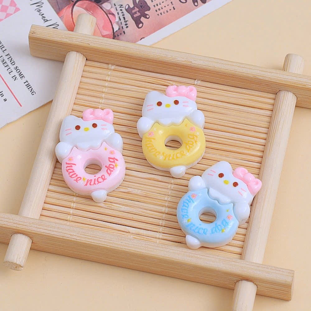 Set charm Hello Kitty bánh Donut ngọt ngào- Charm Gắn Dép Nhiều Màu Baby Cute