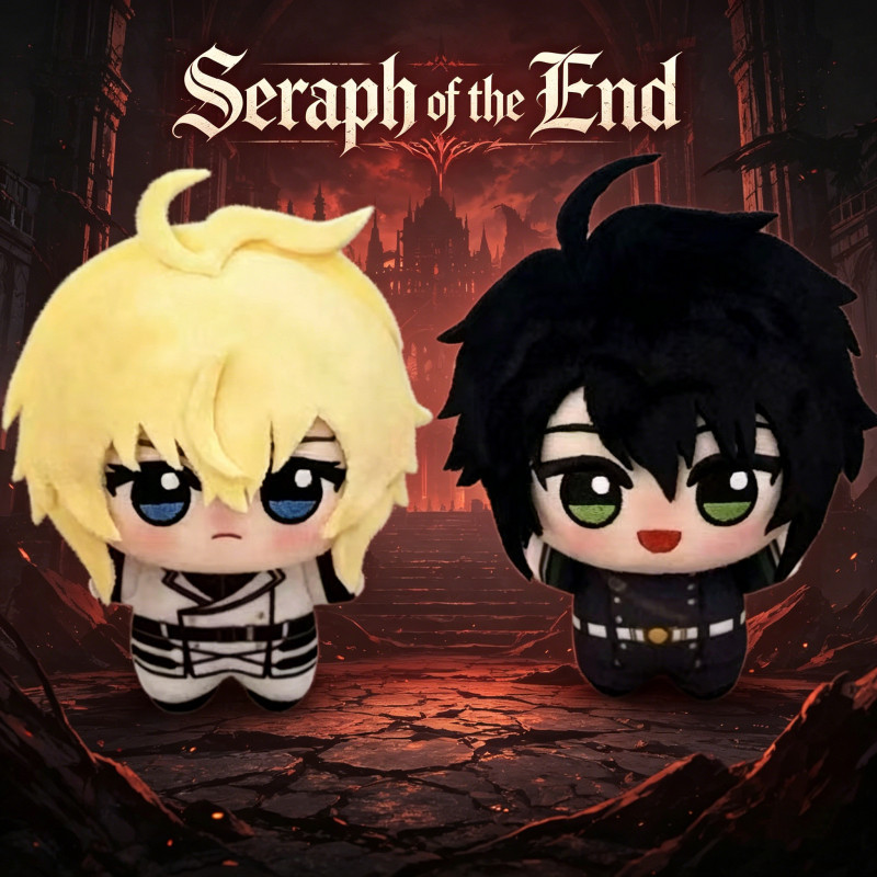Bộ đồ chơi sang trọng Seraph of the End Mikaela & Yuichiro, Búp bê Cotton Anime dễ thương, Búp bê nh