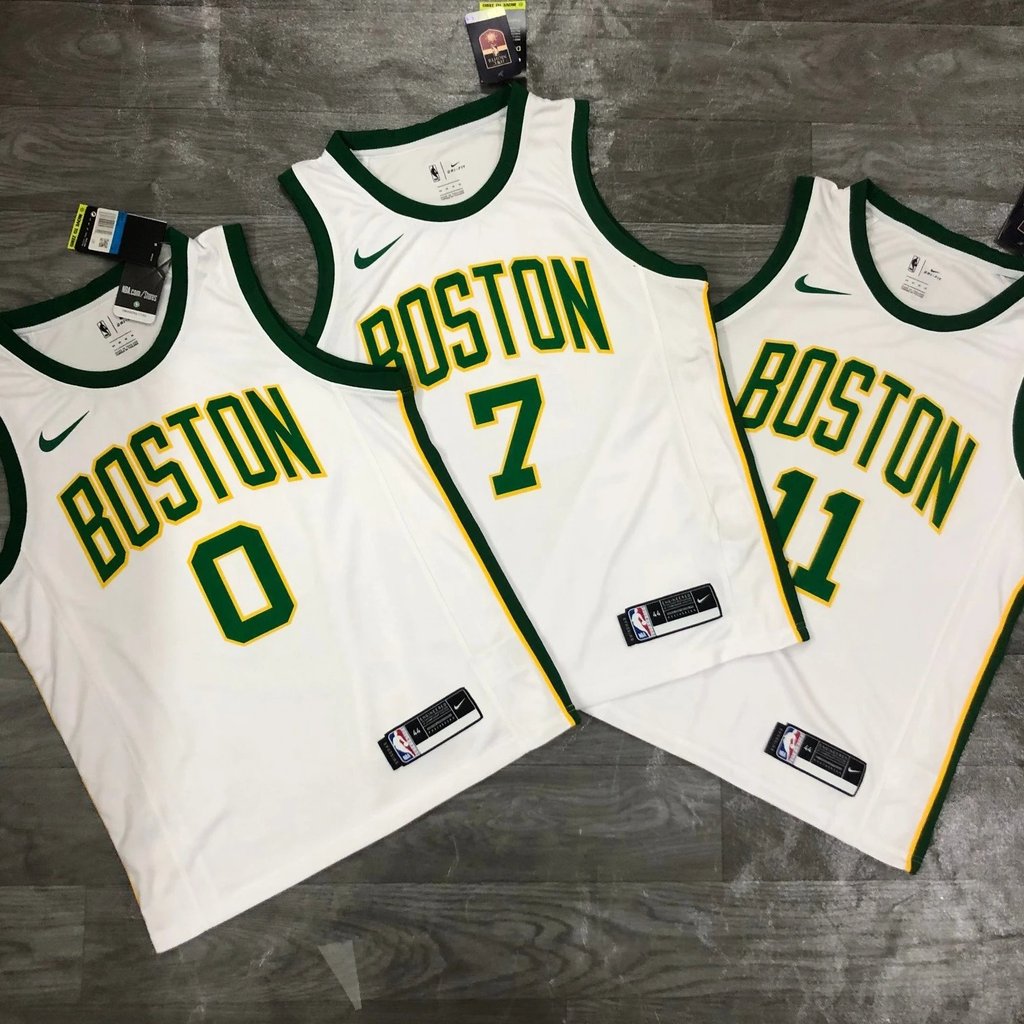 Nike NBA Celtic Platinum Limited SW Hot Pressed Jersey Nhanh Khô Thoáng Khí Jersey Irving 11 Tatum 0