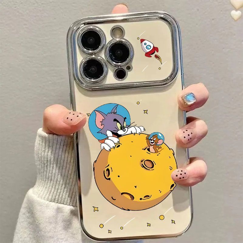 ốp lưng OPPO A18 A54 A17 A3S A57 A5 A9 A77S A60 A3X Vỏ bảo vệ ống kính cửa sổ Tom and Jerry 6DSC324A