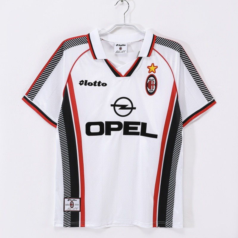 1997 / 98 AC Milan Sân khách Retro Phiên bản Áo bóng đá S-2XL
