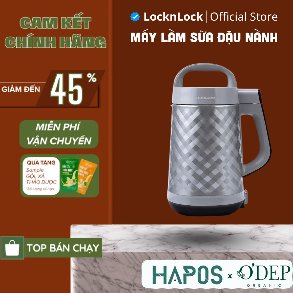 Máy làm sữa đậu nành - 1.2 lít Chính hãng LocknLock EJS221 - HAPOS LOF