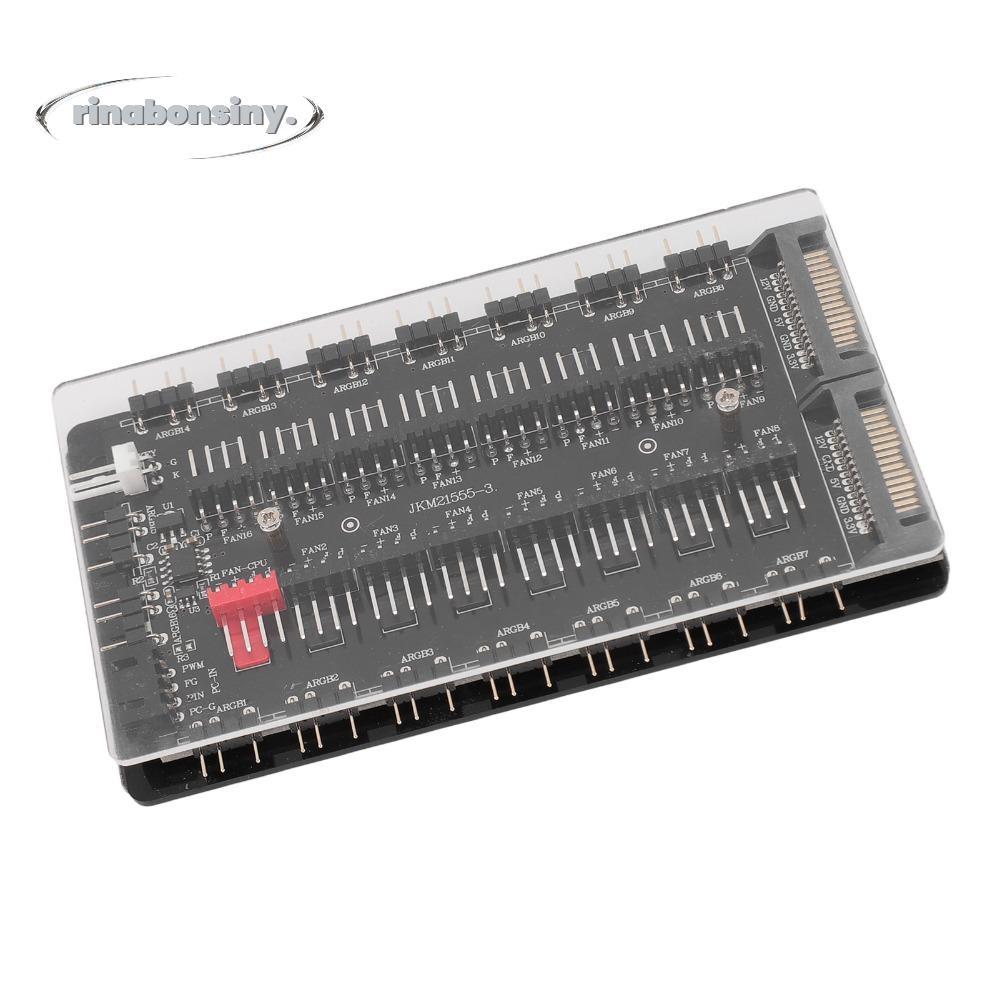 RINABONSINY 2 trong 1 Quạt Hub, Giao diện 3Pin ARGB SATA ARGB Hub quạt ARGB, Di động với 4Pin Bộ ngu