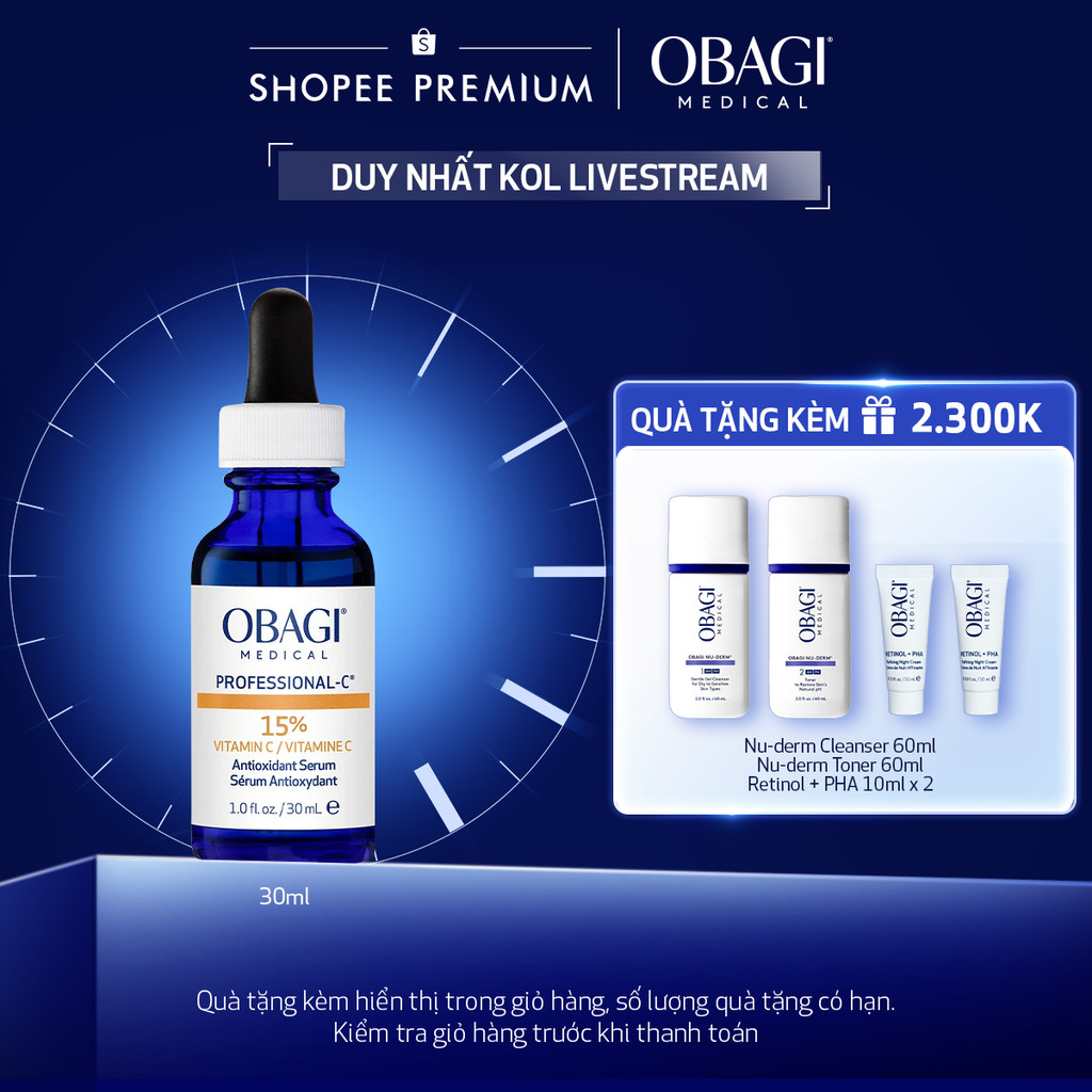 [Obagi - Lucie] Serum Vitamin C 15% Dưỡng Sáng Da & Chống Oxy Hóa Obagi Professional-C 30ml