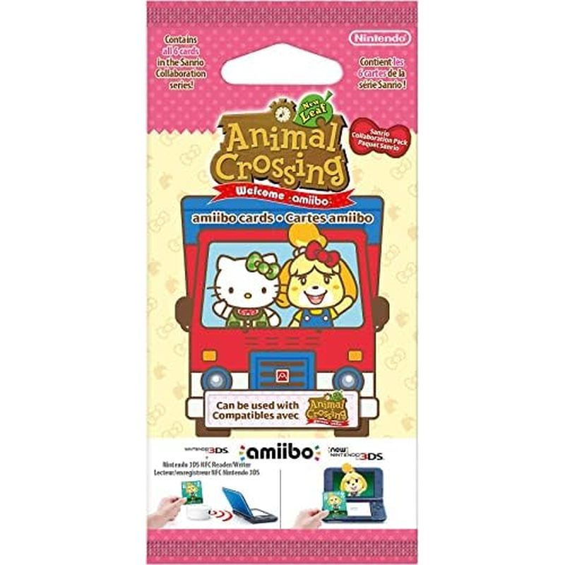 Nintendo France SARL Animal Crossing: New Leaf - Welcome Pack Sanrio - Amiibo 6 Card (Multi), Black,