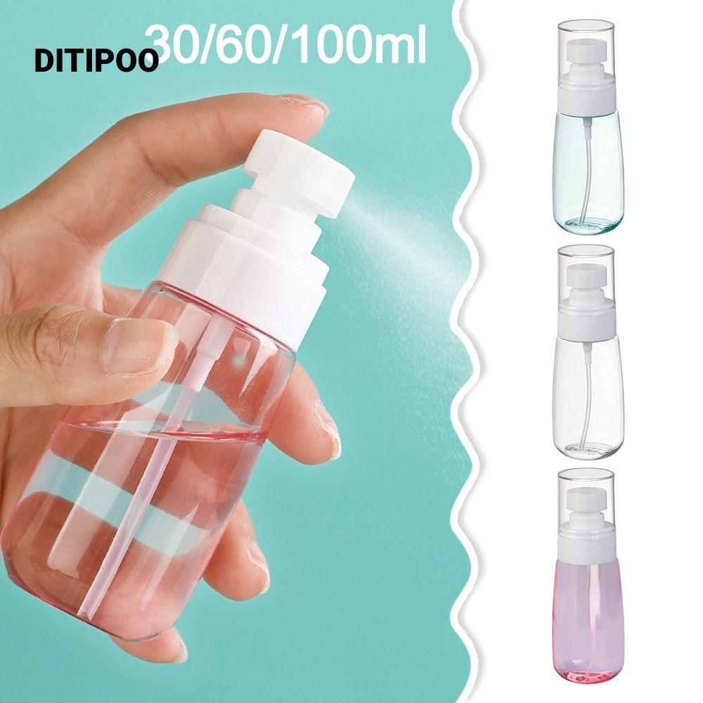 Bình xịt DITIPOO, Chai chia đôi du lịch trong suốt có thể tái sử dụng, 30 / 60 / 100ml Chai bóp rỗng