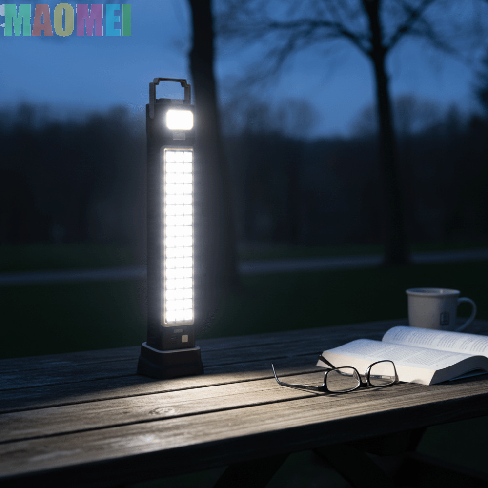 Đèn năng lượng mặt trời MAOMEI, Đèn di động COB LED đa chức năng, Đèn pin USB Đế sạc SMD LED Work Li