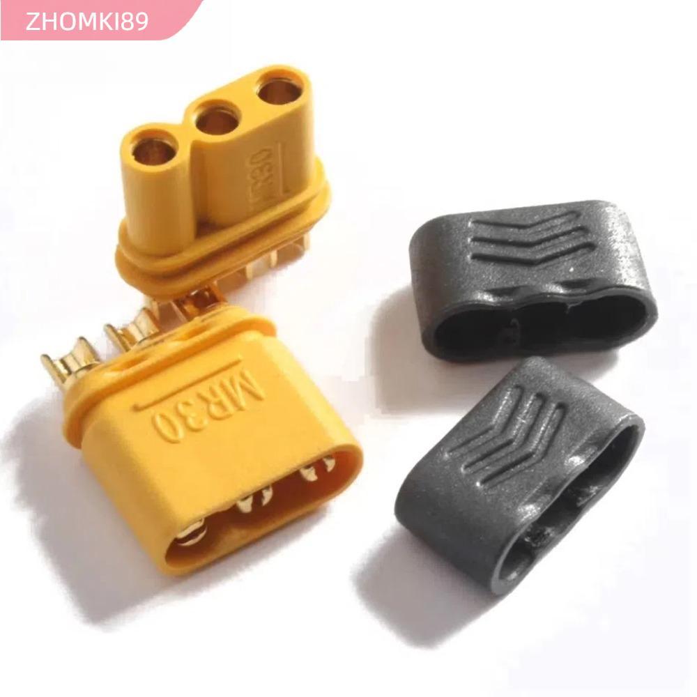 Đầu nối ZHOMKI89 MR30, phích cắm pin AMASS LiPo bằng nhựa, có thể gắn với vỏ bọc màu vàng đen MR30 P