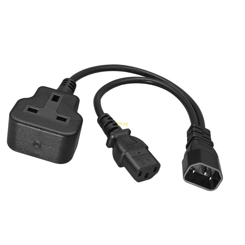 IEC60320 C14 To C13+UK Socket Splitter Power Cord For Server Rack 3x0 75mm²Wire