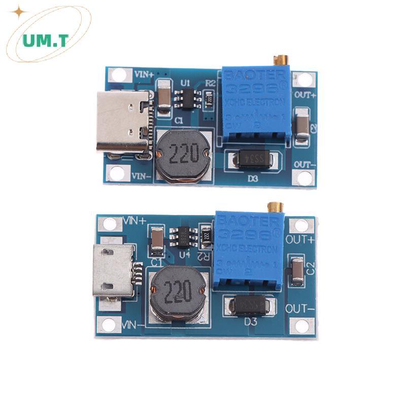 UM.T 1PC Dc Sang Dc Bước Lên Bộ Chuyển Đổi Tăng Cường Bộ Chuyển Đổi Mô Đun Nguồn MT3608 Mico Type-C 