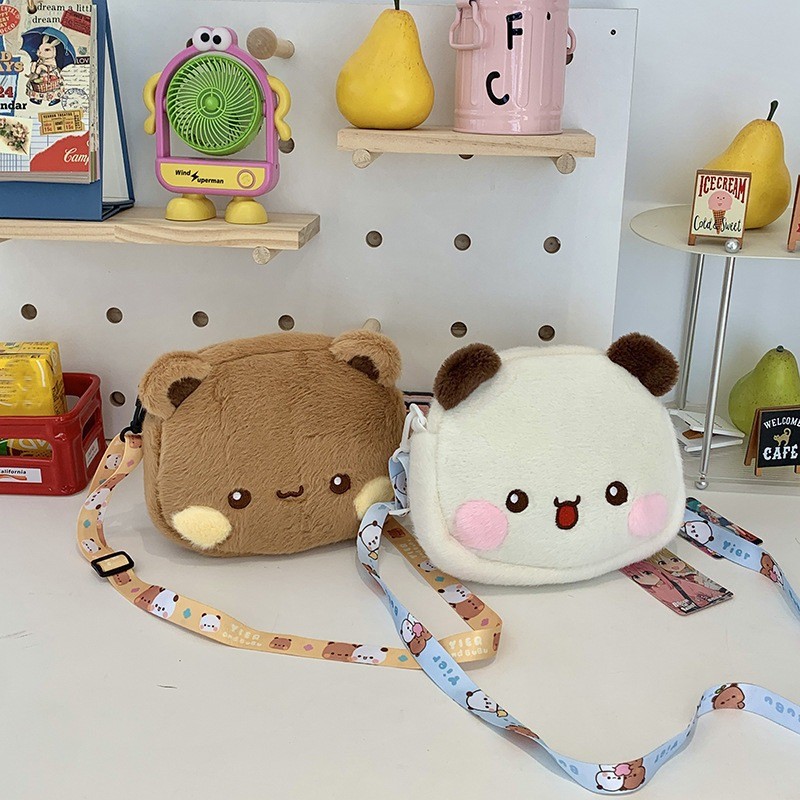 Gấu Trúc BUBU Yier Túi Cặp Đôi Bubu Dudu Túi Đeo Ngang Bé Gái Dễ Thương Ví Túi Đựng Tiền Xu Ví Túi X