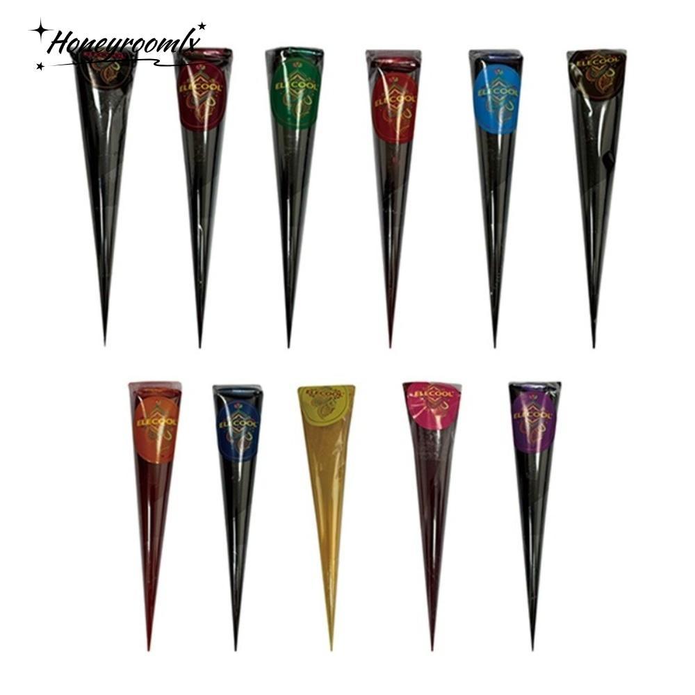 ZHONEP Henna Tattoo Cream, Bán vĩnh viễn Màu nâu đen Henna Paste Cone, Kem Henna Dễ sử dụng Tạm thời
