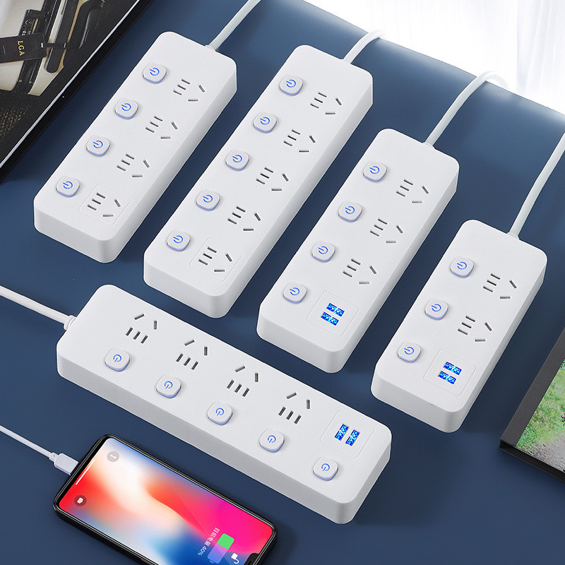 Dải nguồn thông minh Ổ cắm nhiều lỗ dài có USB với dải nguồn công tắc độc lập Văn phòng gia đình Dải