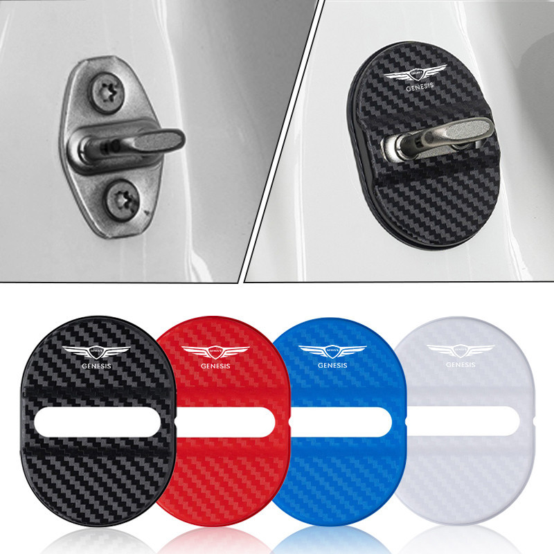 4 Kiểu Dáng Xe Ô Tô Tự Động Bảo Vệ Khóa Cửa Bao Dán Phụ Kiện Dành Cho Genesis Coupe EQ900 G70 G80 G9