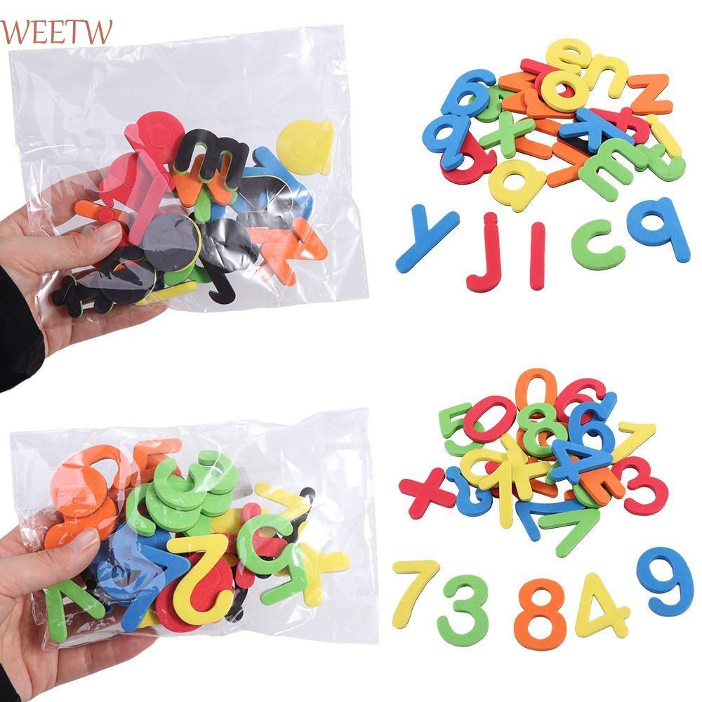 WEETW 24 Miếng Dán Tủ Lạnh Chữ Cái Từ Tính, Miếng Dán Chữ Cái EVA Foam EVA Có Thể Giặt Được, Bảng Ch
