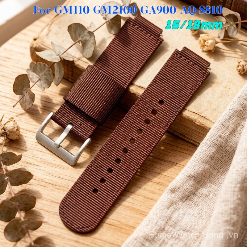 Dây đeo đồng hồ bằng vải Nylon 16 / 18mm CHO GM110 / GM2100 / GA900 Phụ kiện sửa đổi cho đồng hồ nam