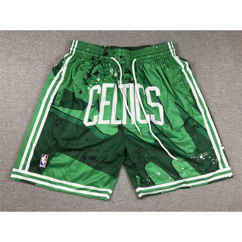 Swinger Pocket Link Jersey Celtics Quần Short Celtics Irving Brown Thomas Hed Holford Thêu Bóng Rổ Q