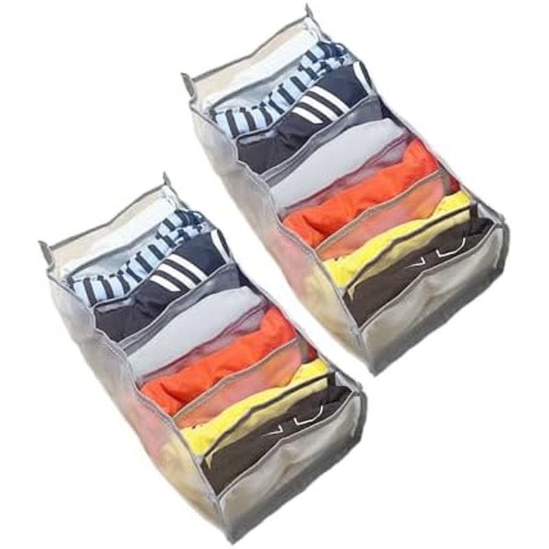 HSLFUAI 3 Pack Drawer Organizer for Underwears, Sock,Tie Foldable Closet Organizer Drawer Soft Fabri