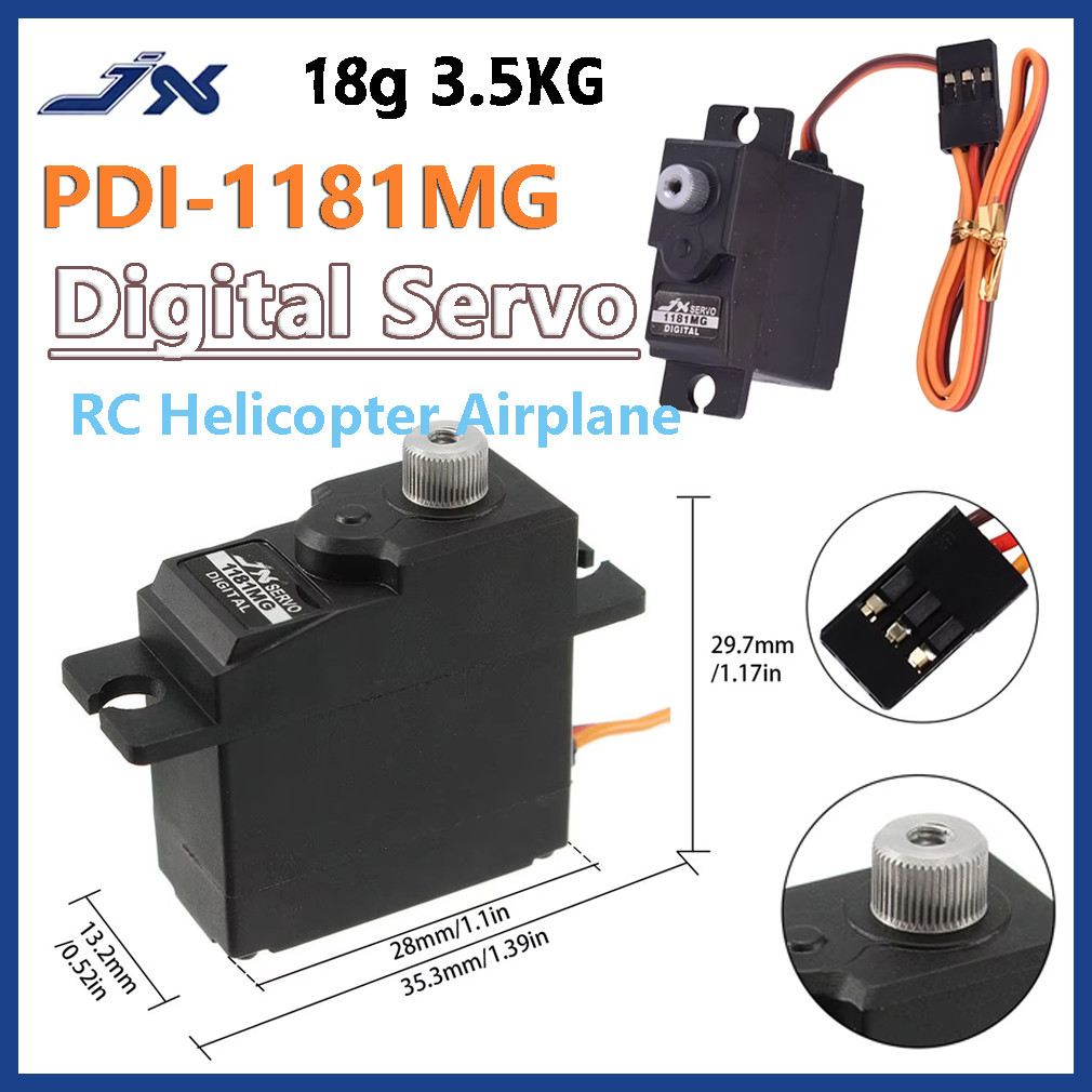JX PDI-1181MG servo kỹ thuật số 18g 3,5kg Bánh răng kim loại servo điện áp cao cho WLtoys 144001 Máy