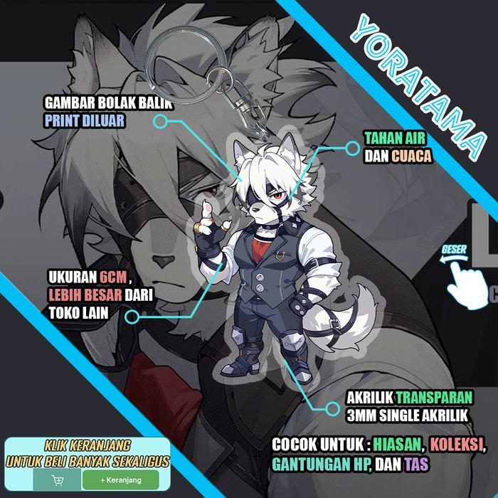 Gantungan Kunci Von Lycaon Zenless Zone Zero ZZZ, Keychain Anime Lucu