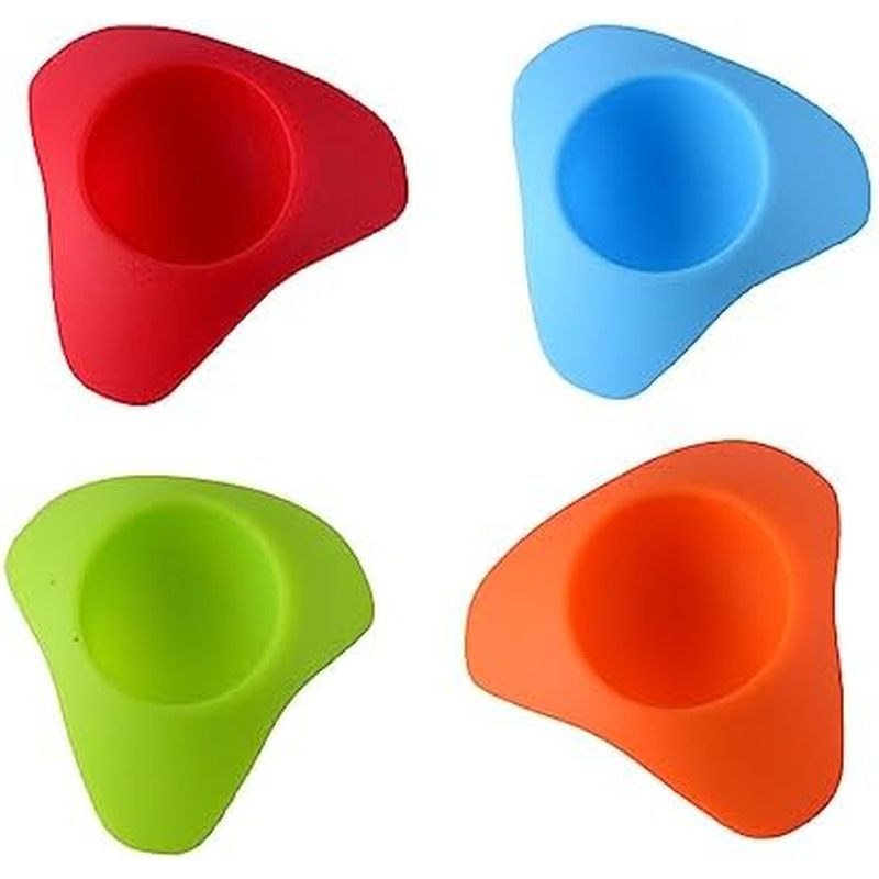 4 Pack Egg Cups Serving Holder Silicone Stand Base Rest for Hard Boiled or Soft Cooked Eggs Quick Br